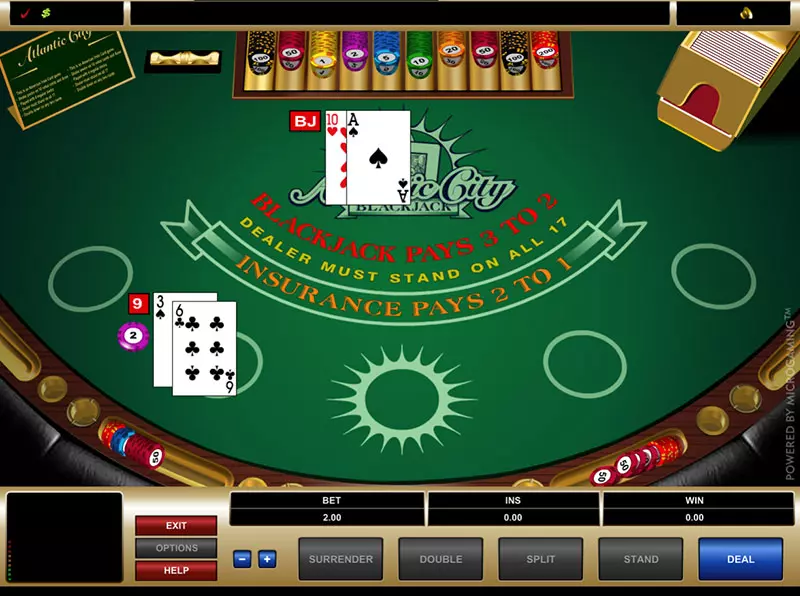 atlantic city blackjack screenshot