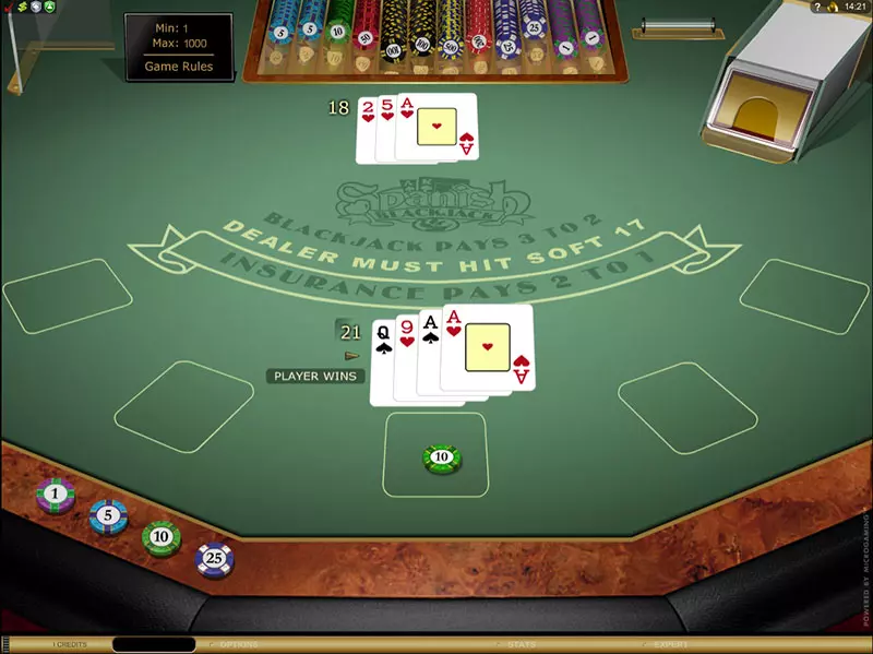 spanish 21 screenshot blackjack