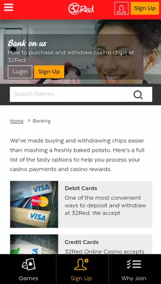 32red casino app screenshot