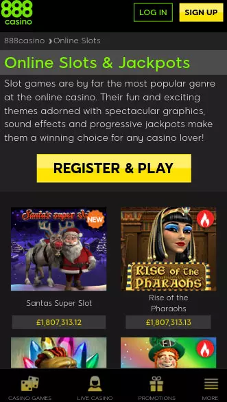 888casino app screenshot