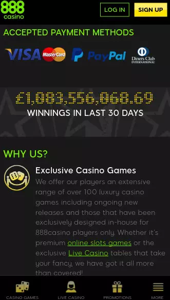 888casino app screenshot