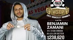 Benjamin Zamani Emerges Victorious from WSOP $1,500 Buy-In Homaha Hi-Lo 8 or Better