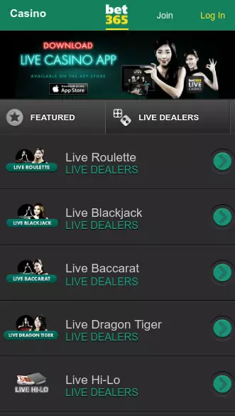 bet365 casino app screenshot