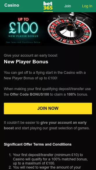 bet365 casino app screenshot