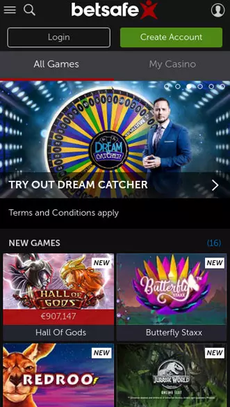 betsafe casino app screenshot