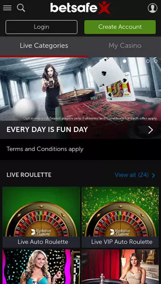 betsafe casino app screenshot