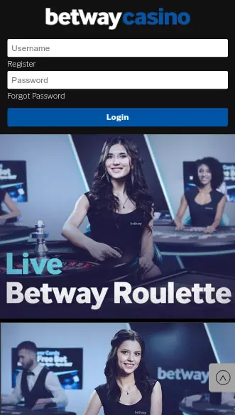 betway casino app screenshot