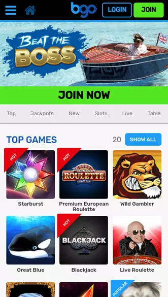 bgo casino app screenshot