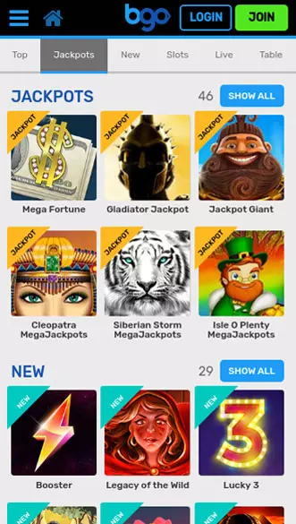 bgo casino app screenshot