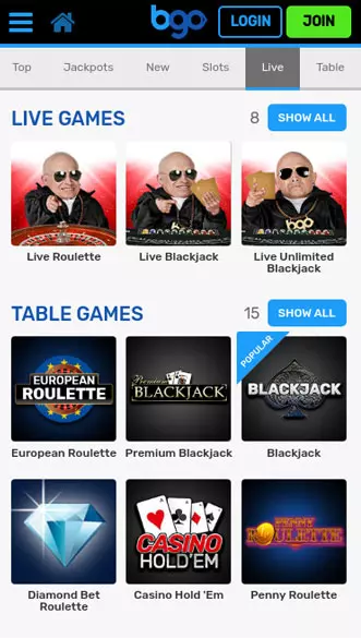 bgo casino app screenshot