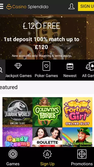 casino splendido app screenshot