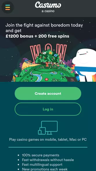 casumo casino app screenshot