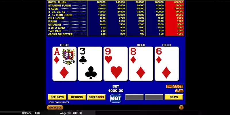 Double Bonus Poker Screenshot