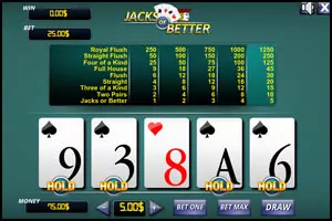 Jacks or Better Video Poker Screenshot