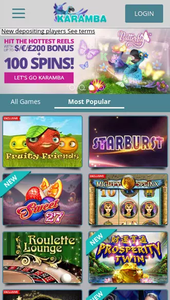 karamba casino app screenshot