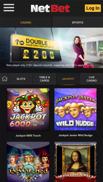 netbet casino app screenshot
