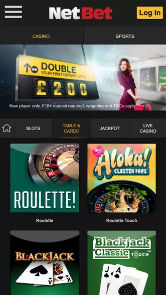 netbet casino app screenshot