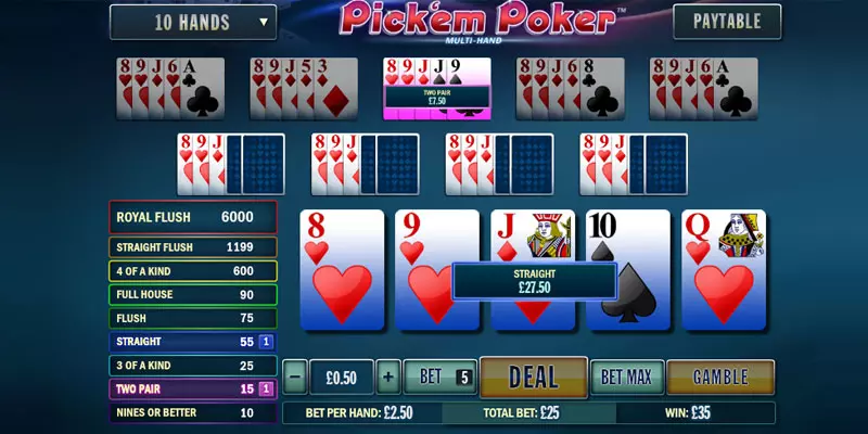 Pickem Video Poker Screenshot