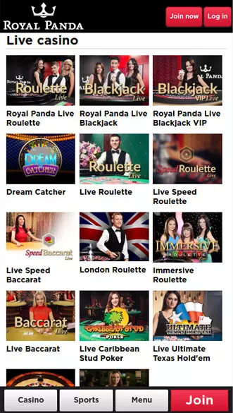 royal panda casino screenshot