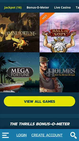 thrills casino app screenshot