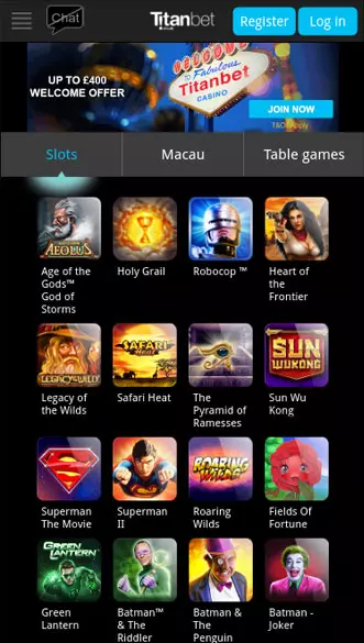 titanbet casino app screenshot