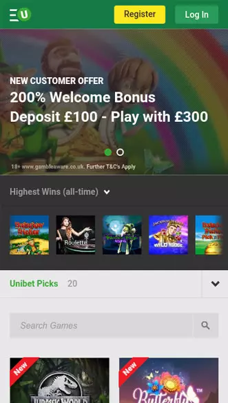 unibet casino app screenshot