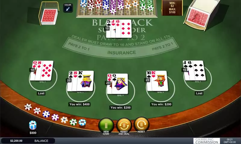 blackjack surrender variation screenshot