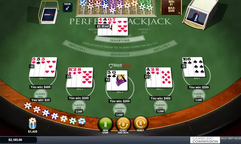 perfect pairs blackjack variation