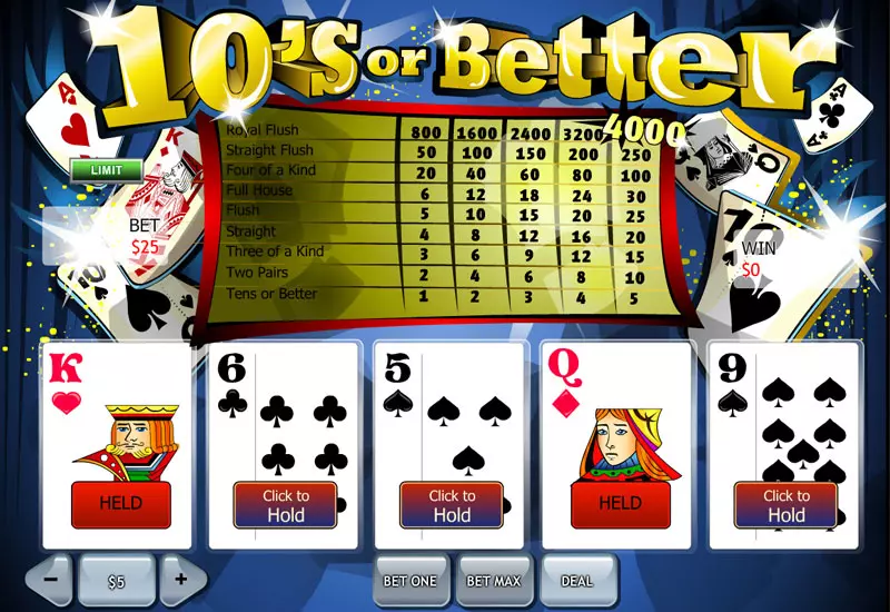 Tens or Better Video Poker Screenshot