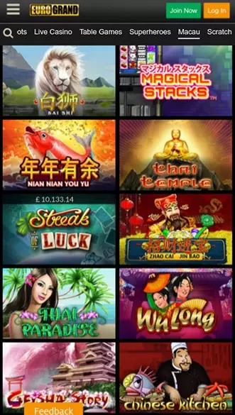 eurogrand casino app screenshot