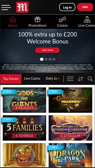 Mansion casino app screenshot