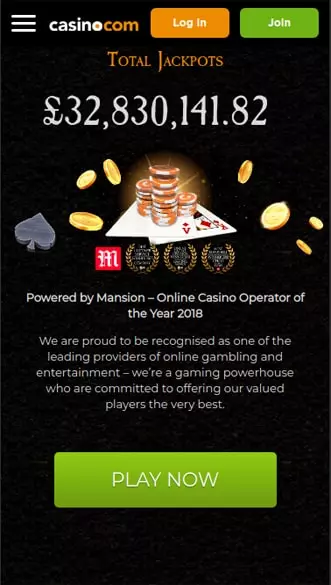 Casino.com app screenshot