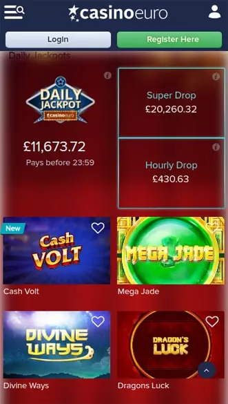 CasinoEuro app screenshot