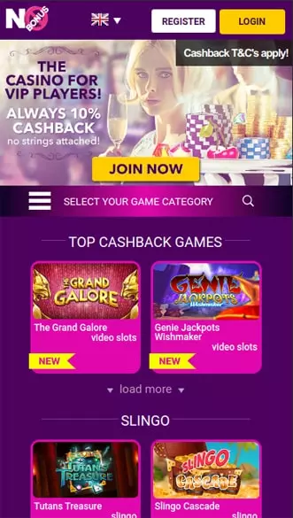 No Bonus Casino app screenshot