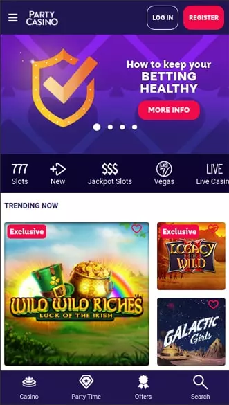 Party Casino app screenshot