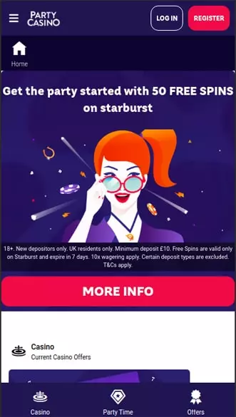 Party Casino app screenshot