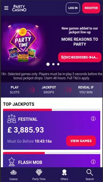 Party Casino app screenshot