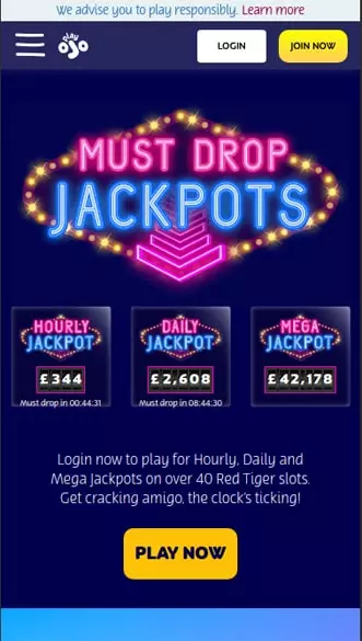 PlayOjO Casino app screenshot