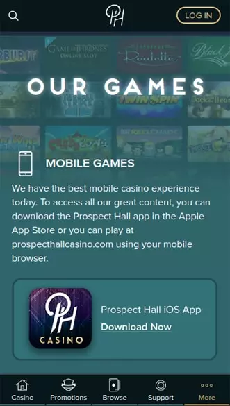 Prospect Hall Casino app screenshot