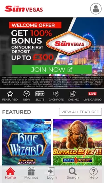 the sun vegas casino app screenshot