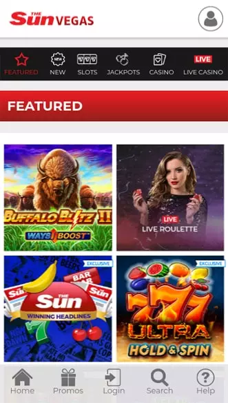 the sun vegas casino app screenshot