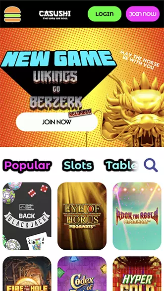 Casushi Casino app screenshot