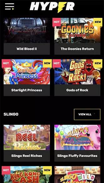 Hyper Casino app screenshot