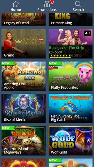 LuckLand Casino app screenshot