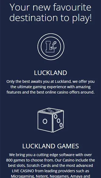 LuckLand Casino app screenshot