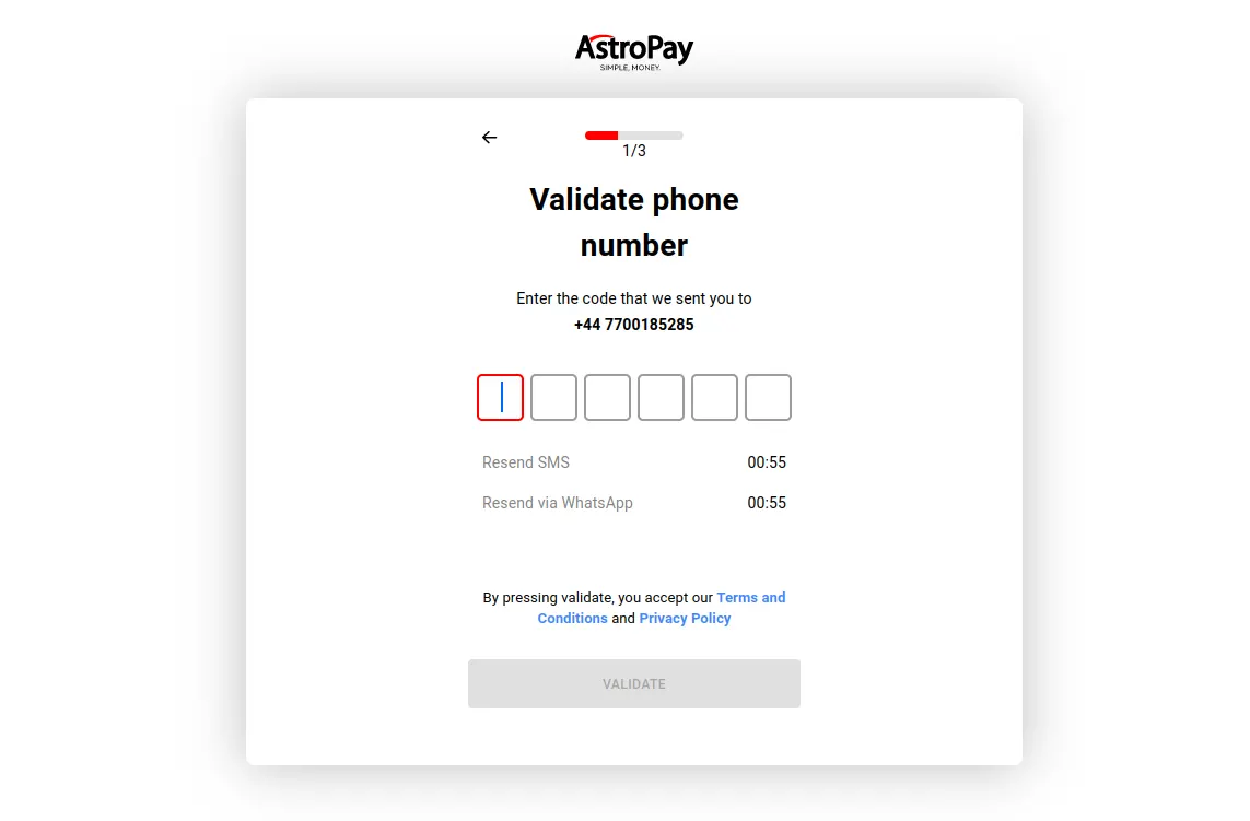 AstroPay Registration Process 3