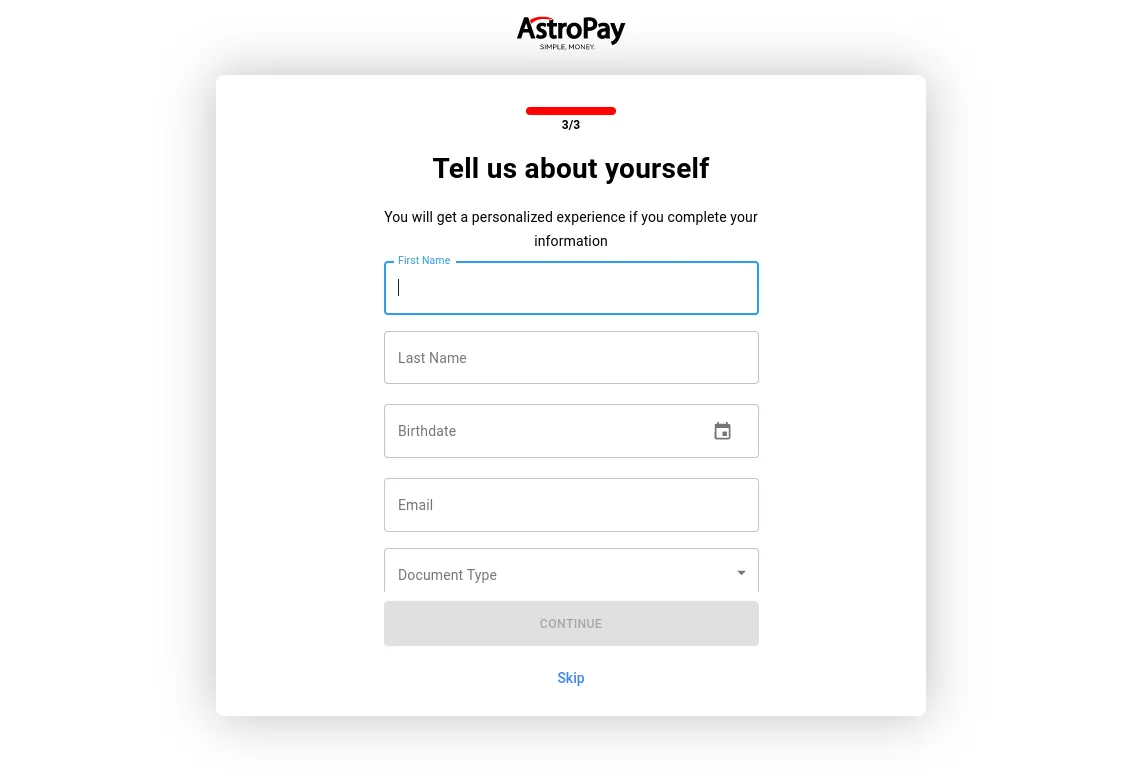 AstroPay Registration Process 5