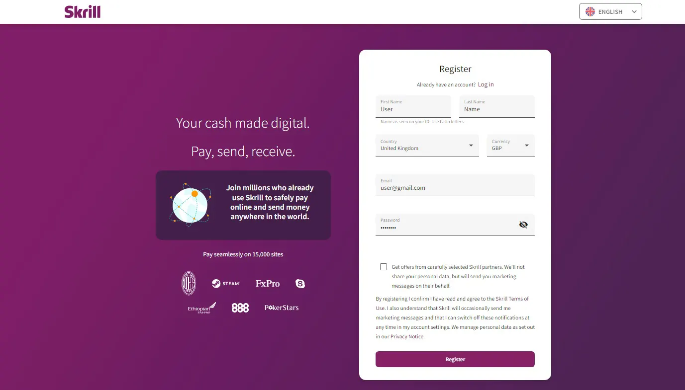 Skrill Registration Process 2