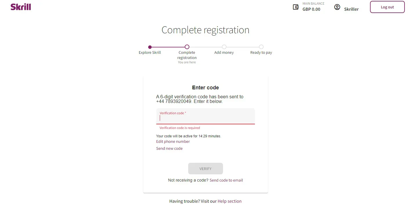 Skrill Registration Process 5