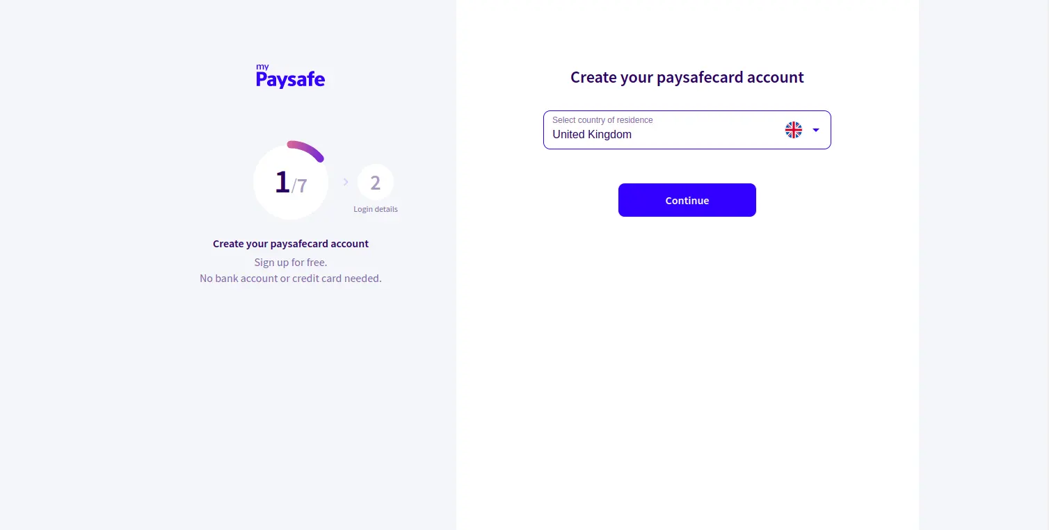 Paysafecard Registration Process 2